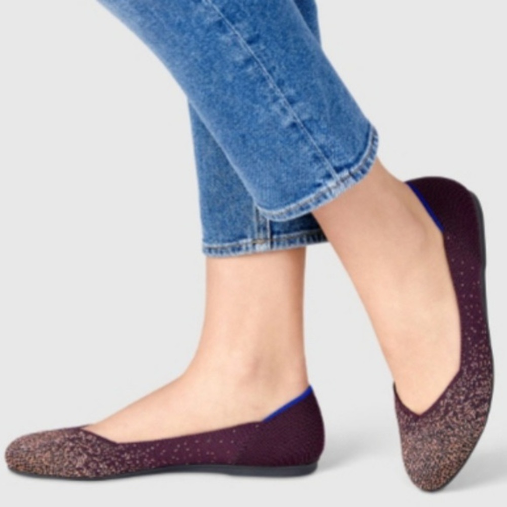 Rothy’s eggplant metallic flats in size 8 RETIRED